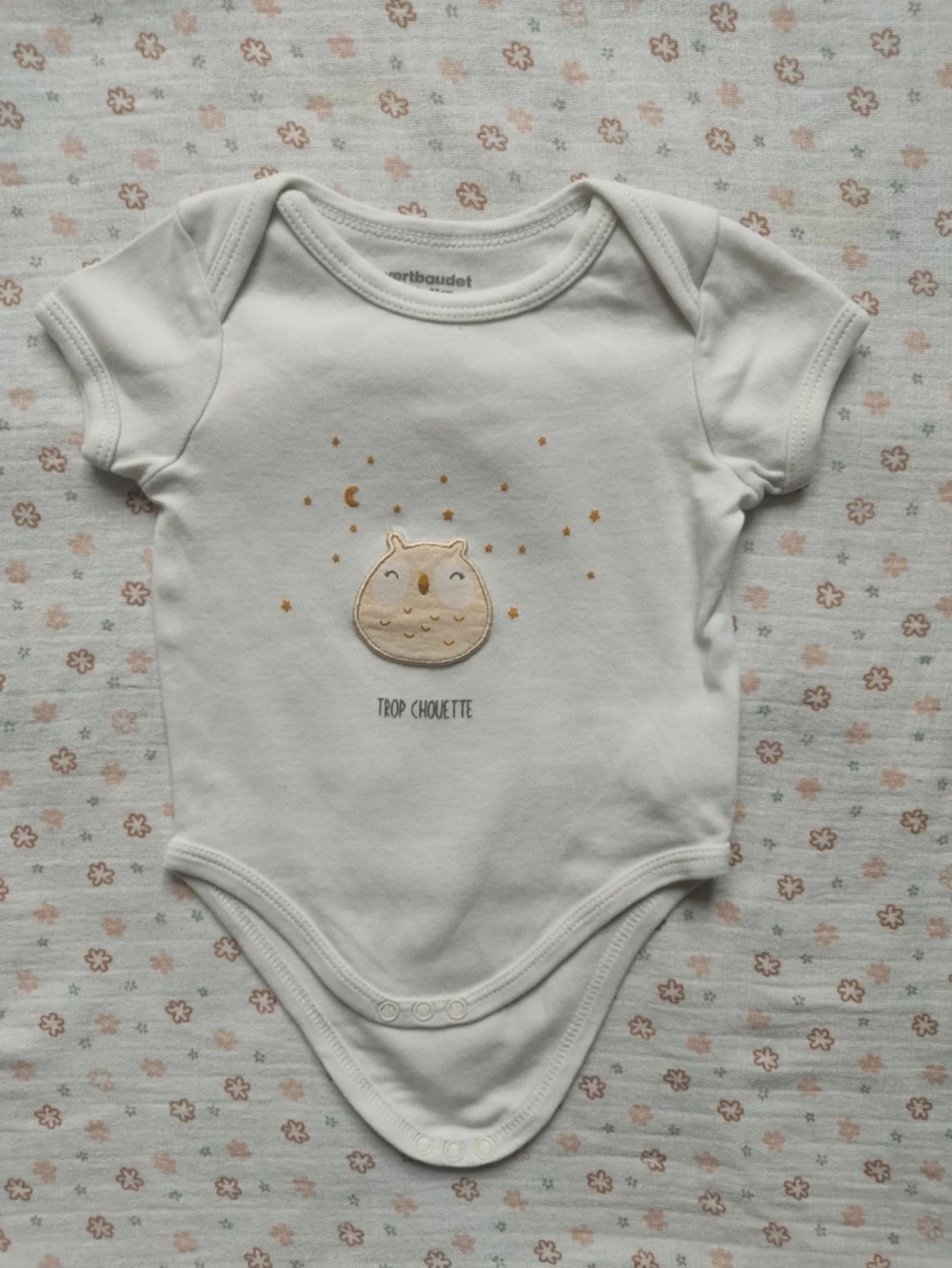 Body manches courtes hibou Vertbaudet - Taille 6 mois - Parfait état